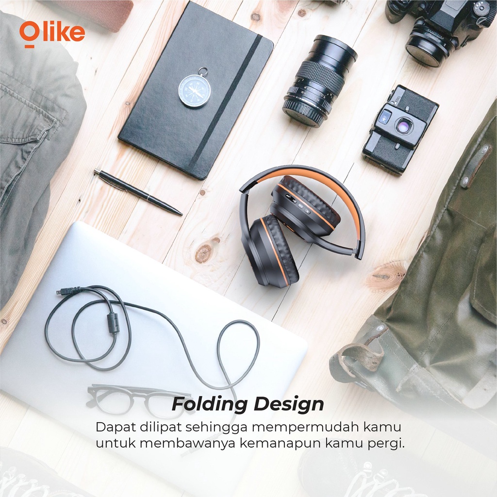 Olike H1 Gaming Wireless Headset On Ear With Mic Purebass Headphone