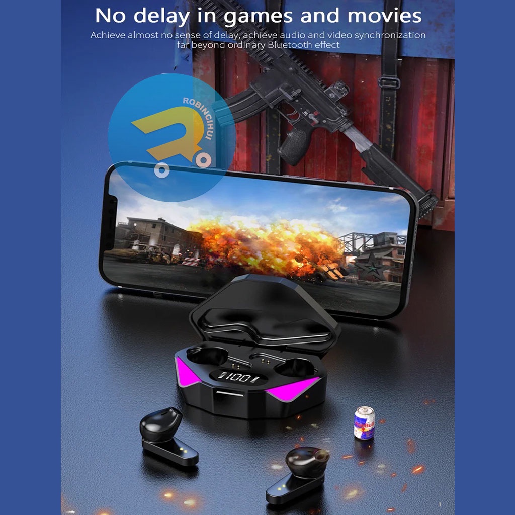 Headset Bluetooth Gaming Stereo X15 / Earphone Bluetooth Gaming / Earphone Bluetooth Game / Handsfree Bluetooth game / Handsfree Bluetooth gaming - Airbuds - Headset gaming - headset game - Henset gaming - Henset game - Hedset gaming - Headset game