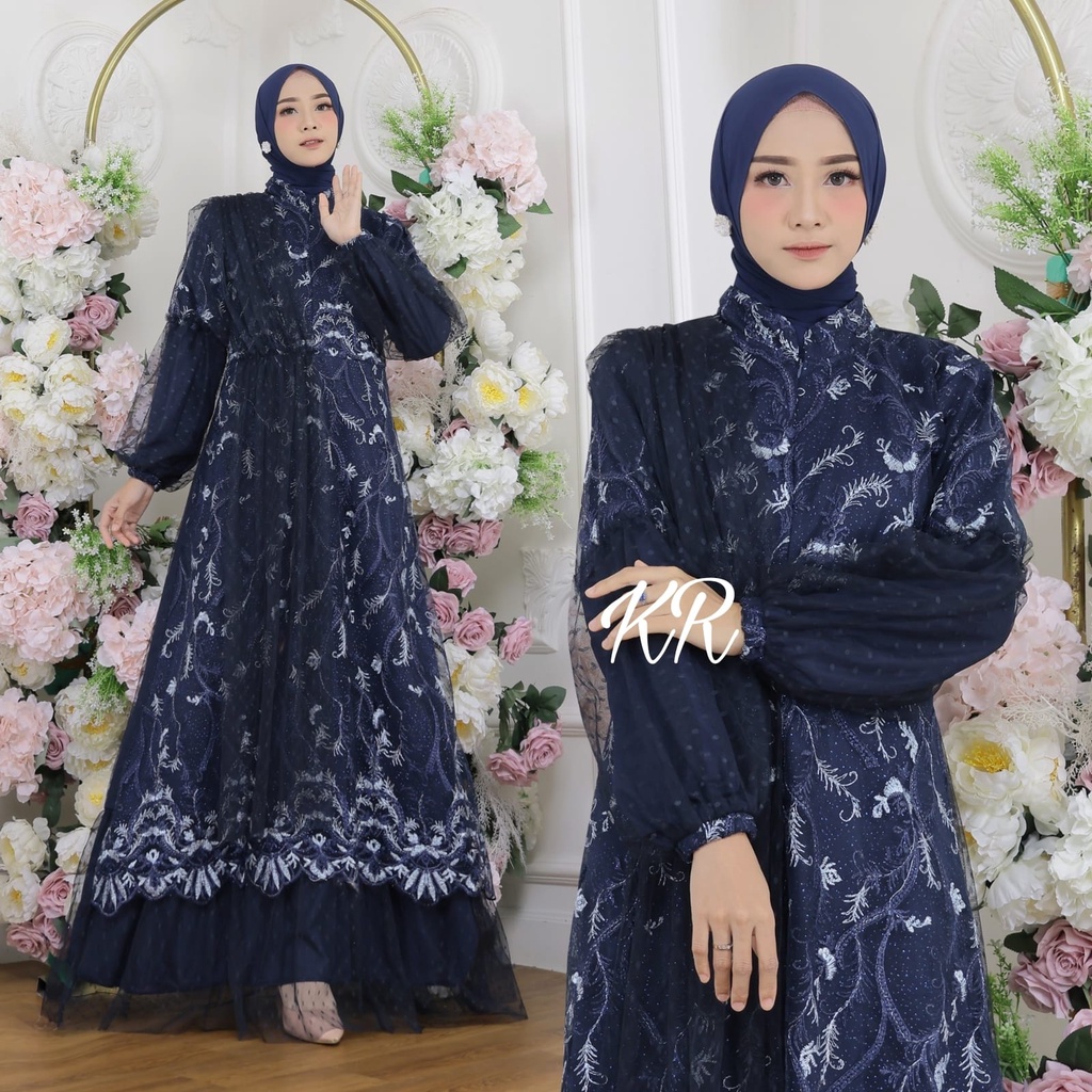 PCS MAXY KAMILLA KR FASHION PAKAIAN WANITA GAMIS MAXI DRESS BAHAN BRUKAT