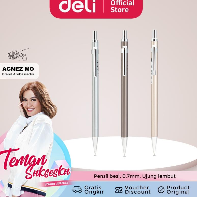 

Deli pensil mekanik besi 0.7mm 3 warna fashion S332 q7gb9