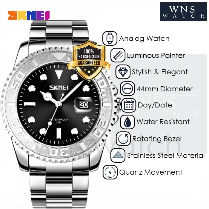 [LIMITED] Jam Tangan Analog Rantai Original Pria Homage Design All Luminous Business Luxury Elegance