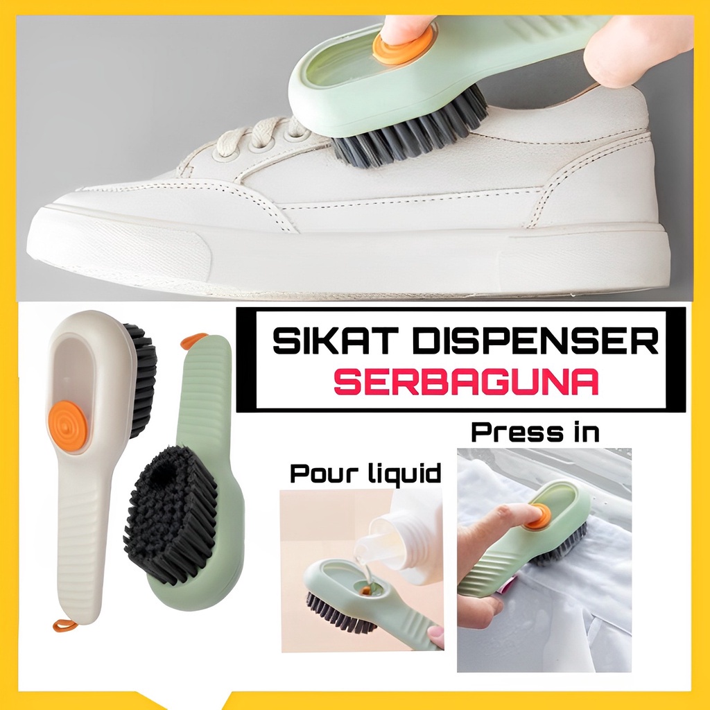 Sikat Dispenser Sabun Cair Multifungsi Untuk Menyikat Sepatu Kebutuhan Lainnya Dengan Tombol Pencet Brush