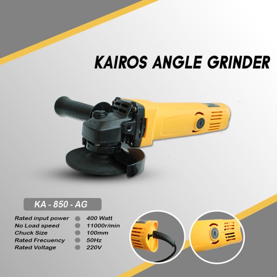 HARGA PROMO TERMURAH DAN TERLARIS!!!! GERINDA KAIROS ANGLE GRINDER/ GERINDA 4&quot; KA-850AG