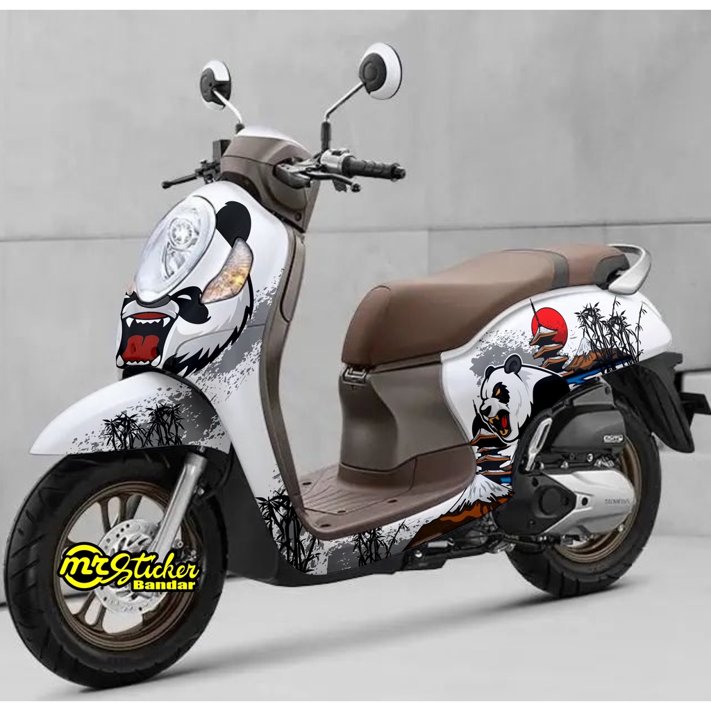 Decal Scoopy full body Dekal Sticker New Fi Baru 2021 PRESTIGE motif panda putih