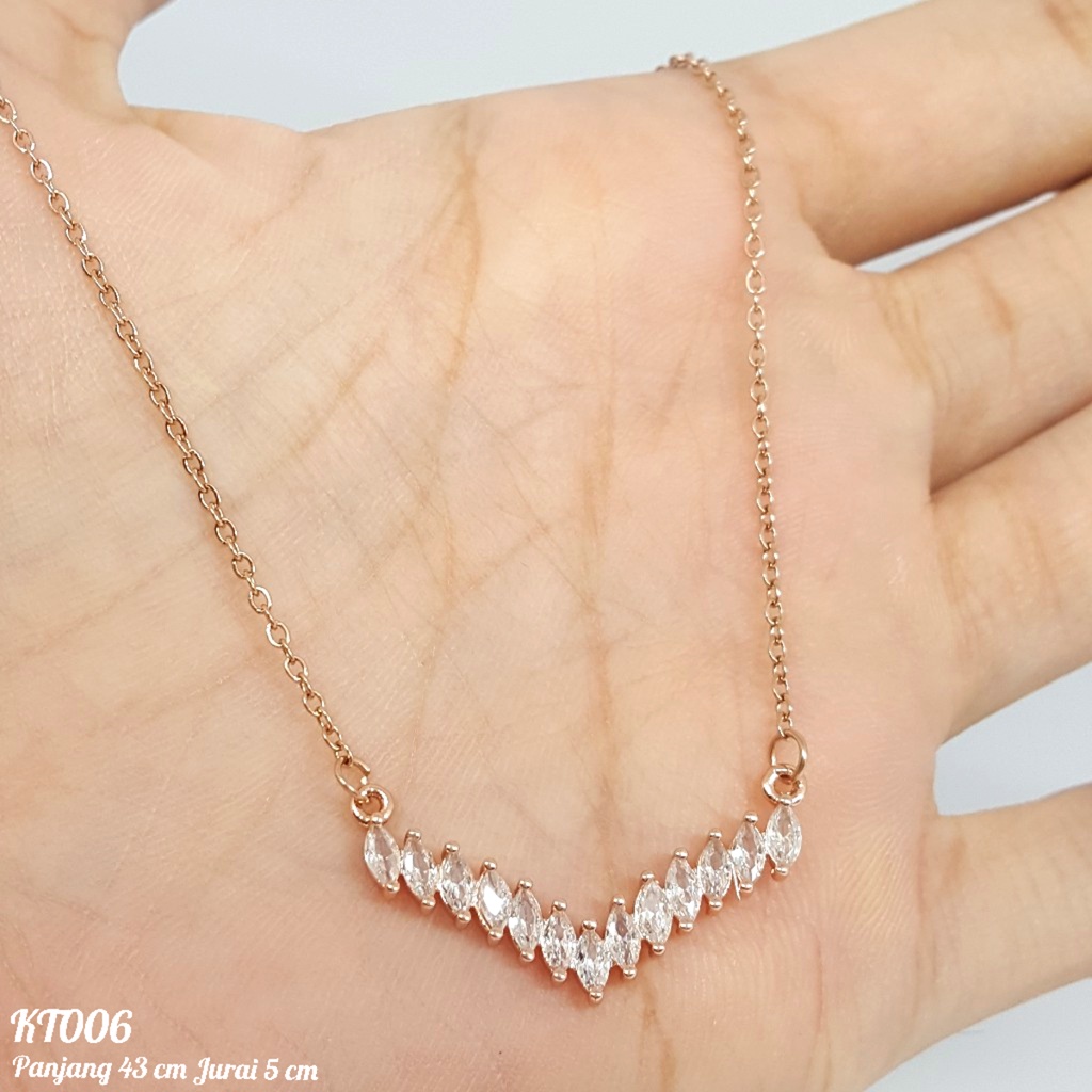 PGX Kalung Titanium Wanita Anti Karat Aksesoris Fashion Perhiasan Premium - KT006