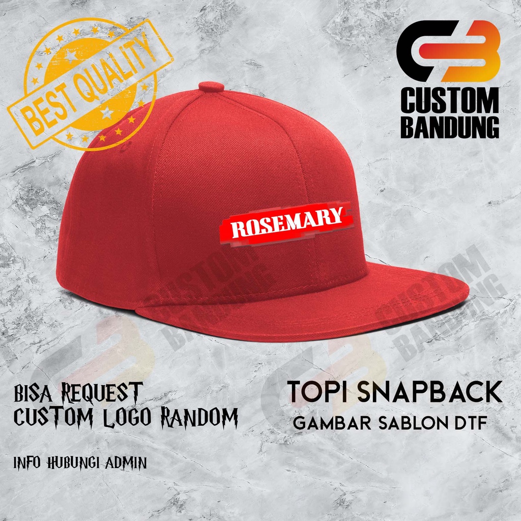 Topi Snapback  ROSEMARY Pria Wanita Topi Cap Bisa Tulis Nama Bisa COD Original High Premium Quality