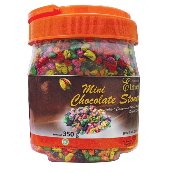 

Elmer Chocostone Mini Coklat bentuk Batu Lezat untuk Topping dan bisa jadi Cemilan Moodbooster -350gr