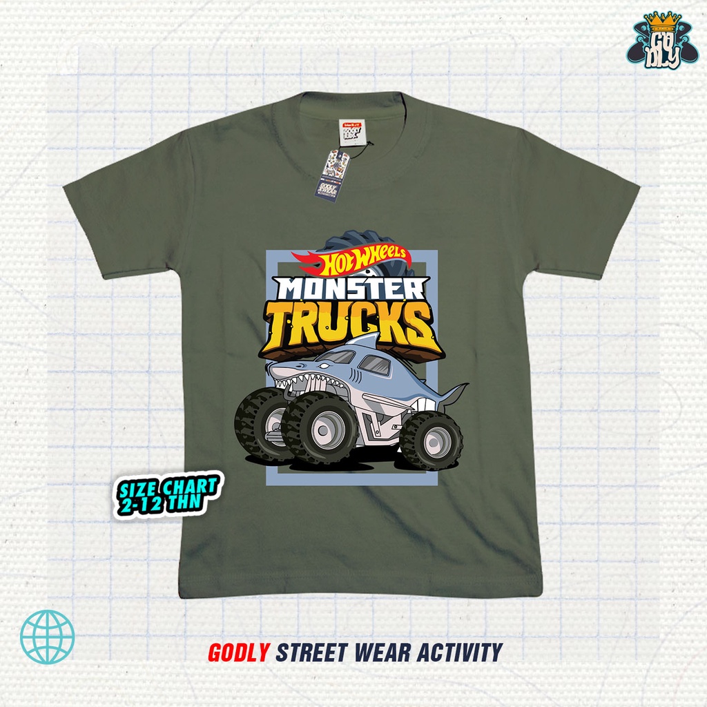 Kids Junior T-Shirt TRUCK HOTWHEELS / Atasan Anak Bahan Katun Combed / Realpict godlykids