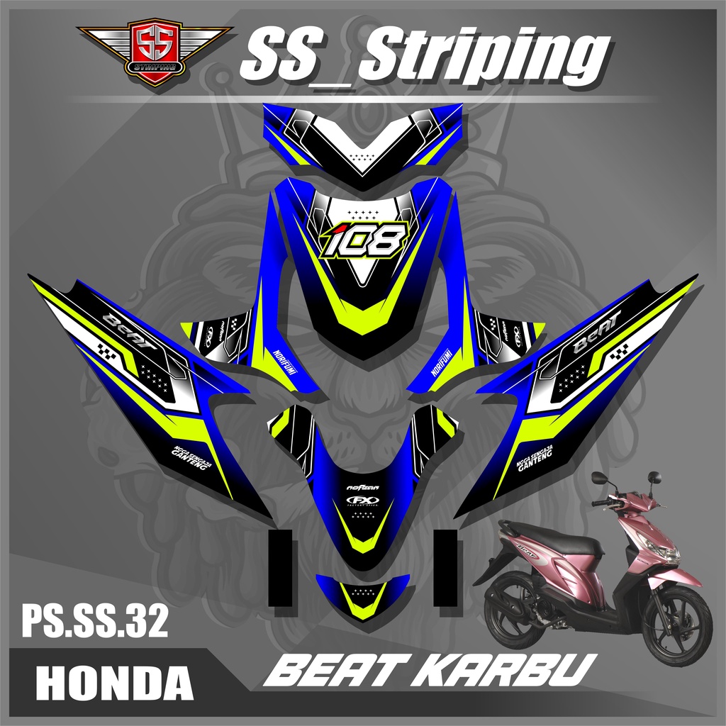 DECAL BEAT KARBU 2008 - 2012 FULLBODY - STIKER BEAT KARBU ROAD RACE PS.32