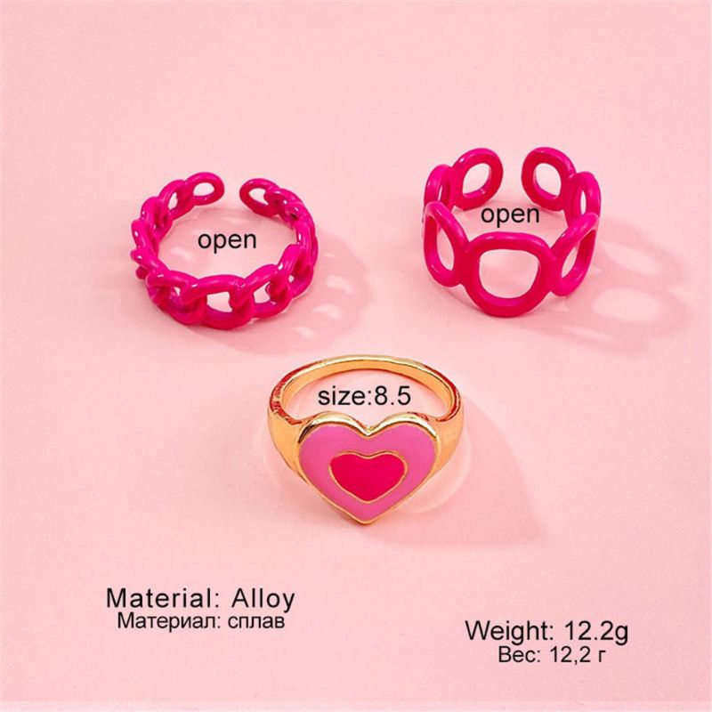 [UC] 3 PCS / SET CINCIN CINTA KOREAN GEOMETRY ADJUSTABLE