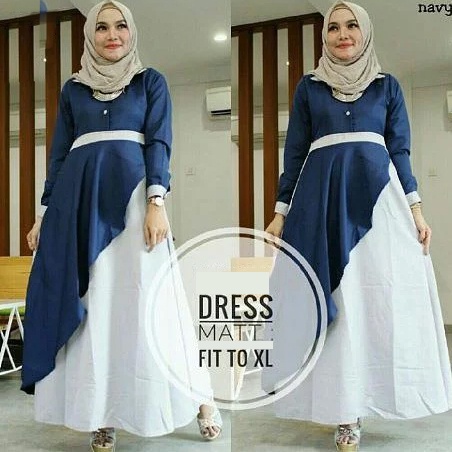 [ Promo Flash Sale ] Yusra Dress All Size M L XL | Dress Muslim | Muslim Casual Dress | Wollycrepe HQ