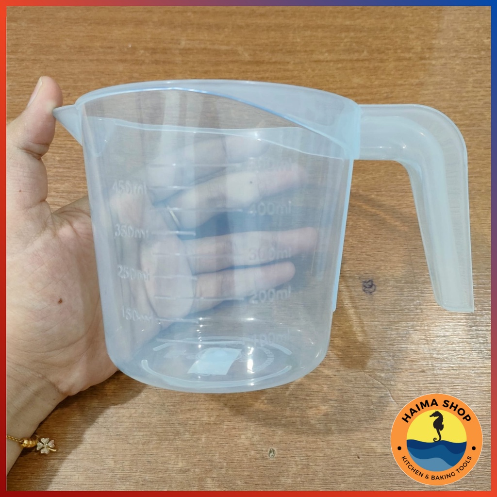 Gelas Ukur Plastik 500 ML/Gelas ukur Takar Bening Tebal Termurah/Gelas Ukur 500 CC