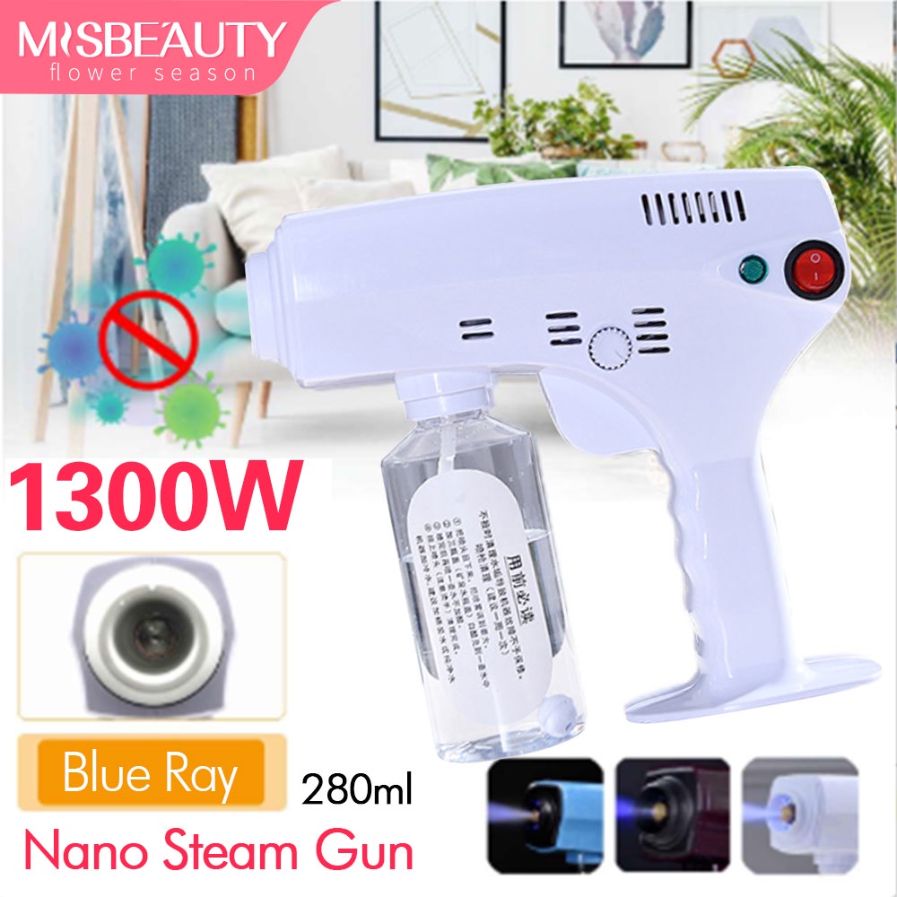 Hair Care Generasi 6 1300W Nano Disinfection Spray Gun rambut salon Fog Machine Blue Light Nano Mist