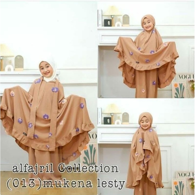 MUKENA ANAK USIA 6-10 TAHUN CRINCLE BORDIR ORY ALFAJRIL TERBARU TERMURAH BERKUALITAS