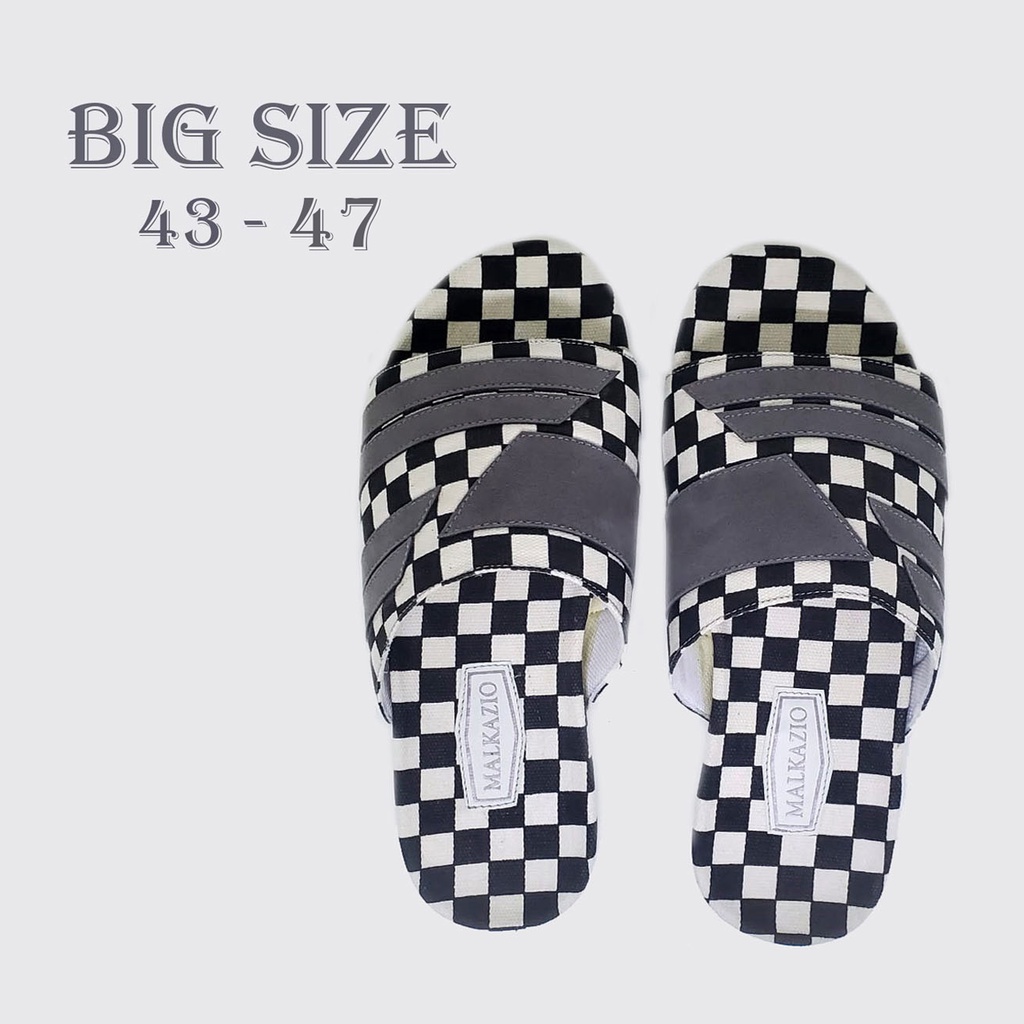 ADMIRAL X ZAGIB CHESS FLAT | Sandal Pria Slide Ukuran Besar Jumbo 43-47 / Sendal Casual Big Size