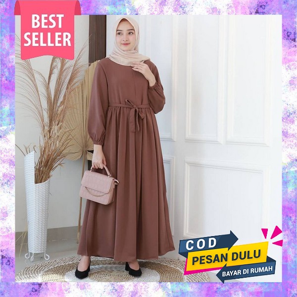 Dress Remaja / Gamis Dewasa Hijau Botol Jumbo Lucu Cantik Kekinian M L Xl Xxl Terbaru 2023 Baju Dres