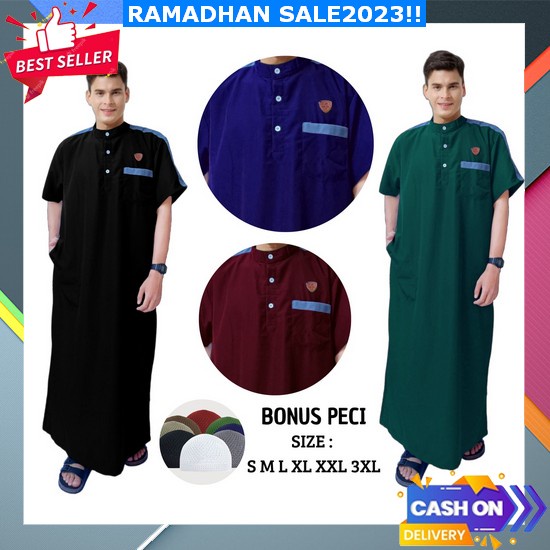 Sa23Ed Jubah Slimfit Gamis Jubah Pria Jubah Muslim Busana Muslim Pria Jubba Alfaan Model Haramain Al