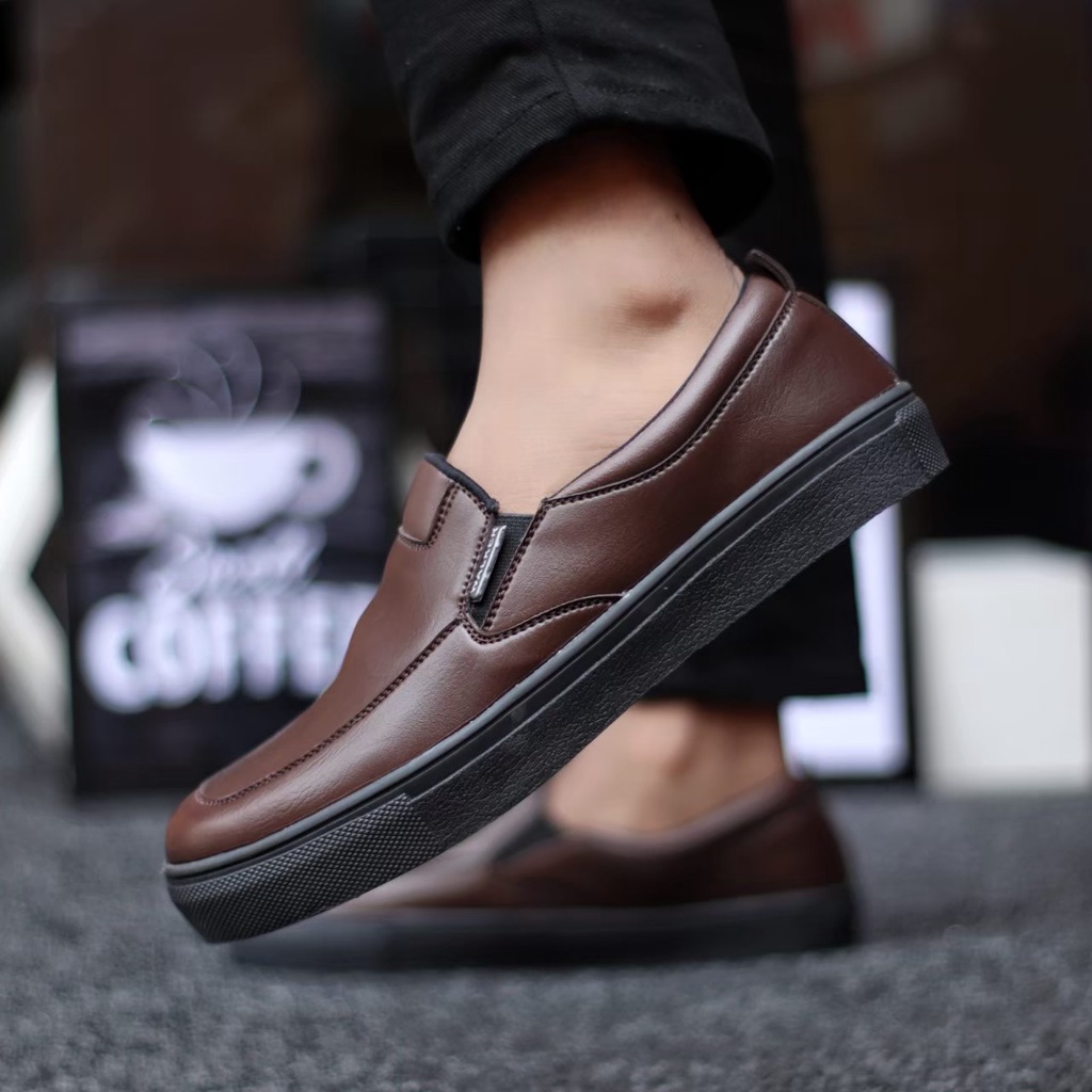 HOT SLIP ON KULIT ASLI LETHEAR SLIP ON BS156 BS157 BS158 BS159 BS160 Slip On Pria Slop