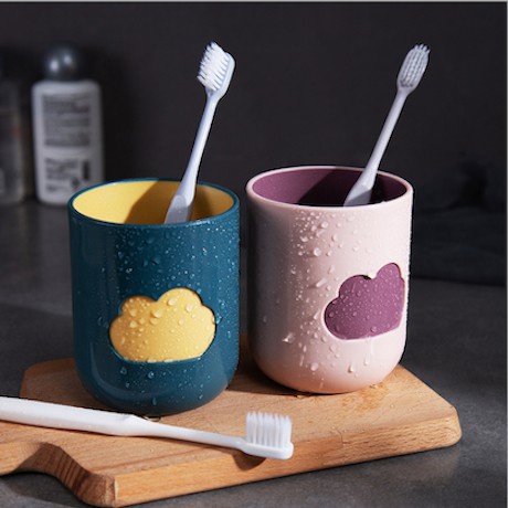 COD Gelas Sikat Gigi Kumur Motif Awan Lucu Warna Warni