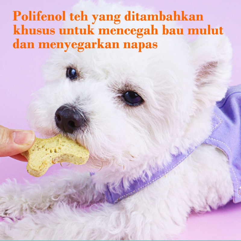 Biskuit Kucing Cemilan Anjing Puppy Snack Hewan Peliharaan Pembersih Gigi Molar Deodoran 100G