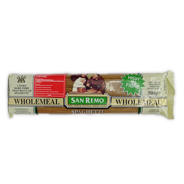 

SANREMO PASTA SPAGHETTI WHOLEMEAL 130 500 GR - PASTA