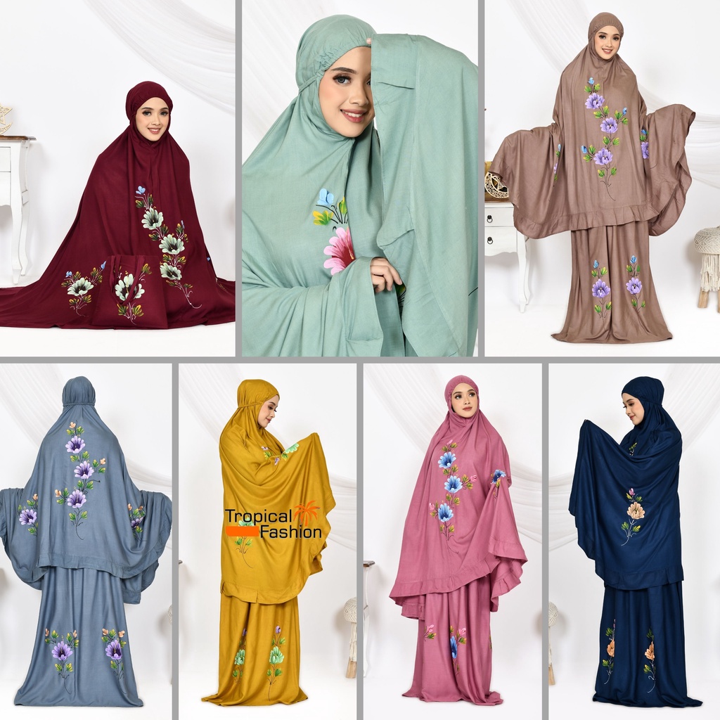 Mukena Bali Lukis Bahan Rayon Premium Untuk Remaja Dan Dewasa Termurah Kekinian