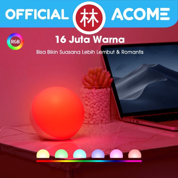 Acome ALP01 Lampu Tidur Malam Smart Multicolor Lamp RGB 16 Juta Warna