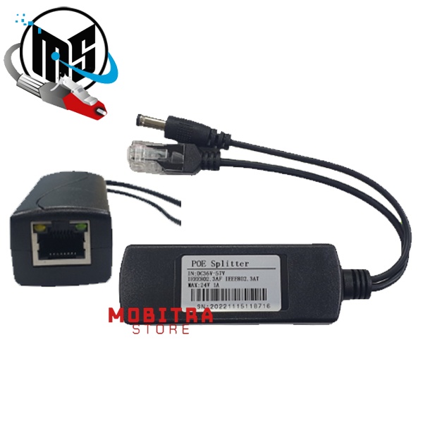 POE Splitter Gigabit IEEE802.3AF/AT 36-57 Volt to 24 Volt | 36-57V-24V