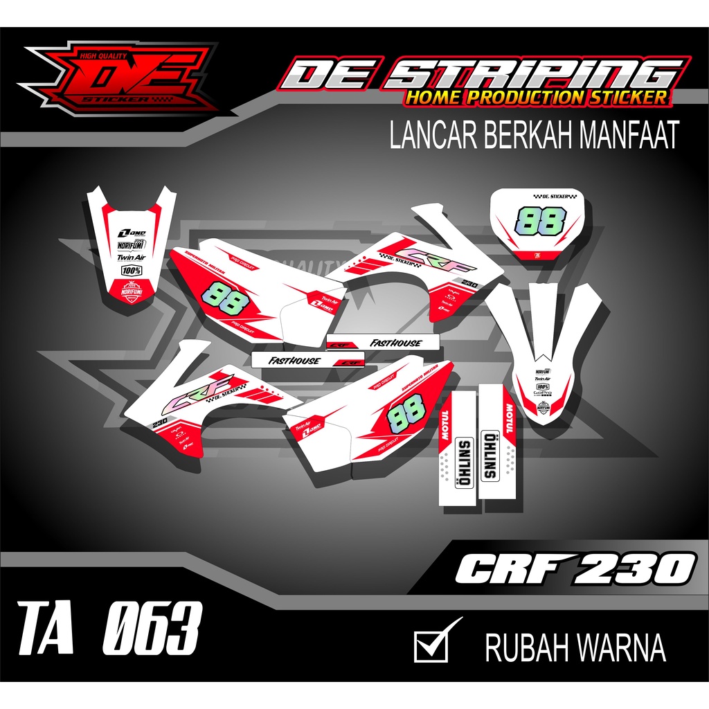 Striping Stiker Motor CRF 230 Stiker Decal CRF 230 TA063