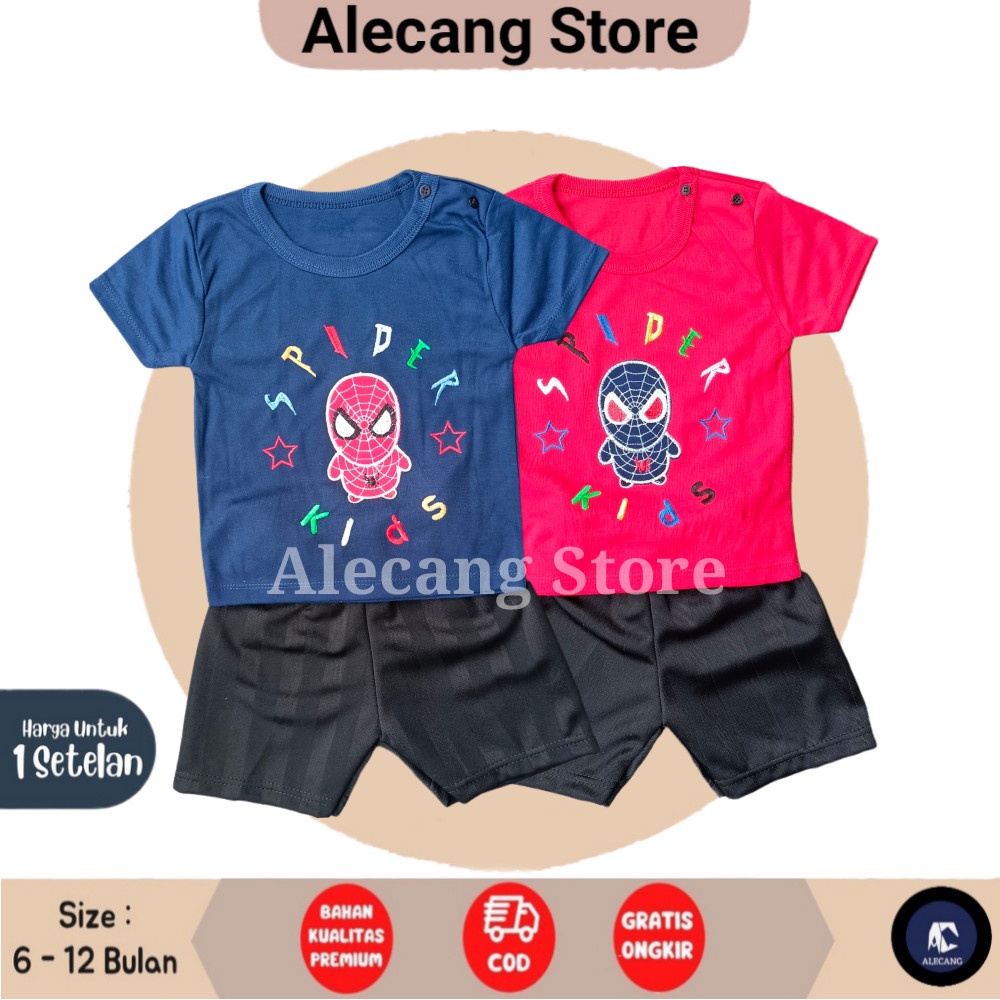 Setelan Pendek Baju Bayi Laki-laki size 0-6 Bulan MOTIF BEAR