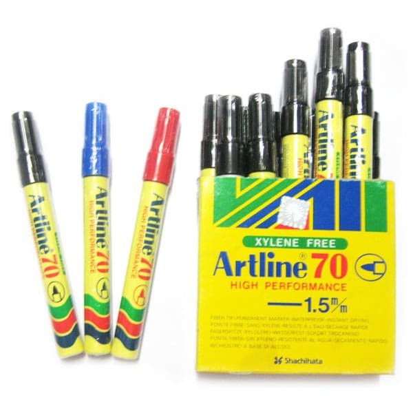 

Spidol permanent Artline 70 / Marker 1.5mm Fine Point Hitam Biru Merah