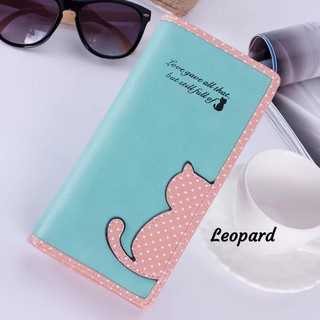 Dompet Lipat Wanita Dompet Kulit Import Dompet Panjang Wallet kucing polka/Dompet panjang import wanita kualitas premium