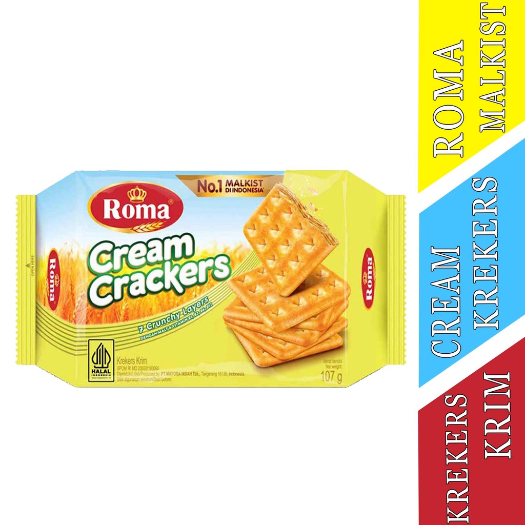 

Biskuit Crackers Krim- Roma Malkist- Cream Crackers- 107g