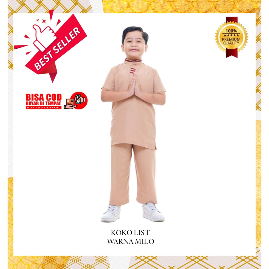 BAJU KOKO ANAK MUSLIM WARNA MILO
