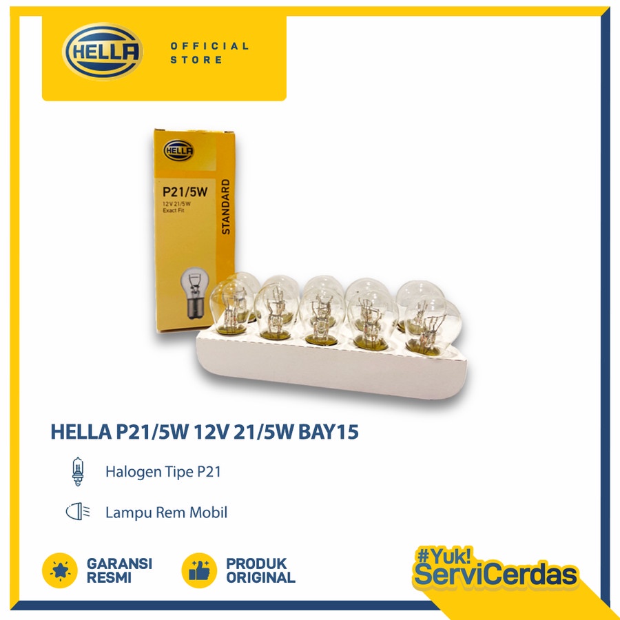Lampu Rem Mobil HELLA P21/5W 12V 21/5W BAY15 - Bohlam Mobil
