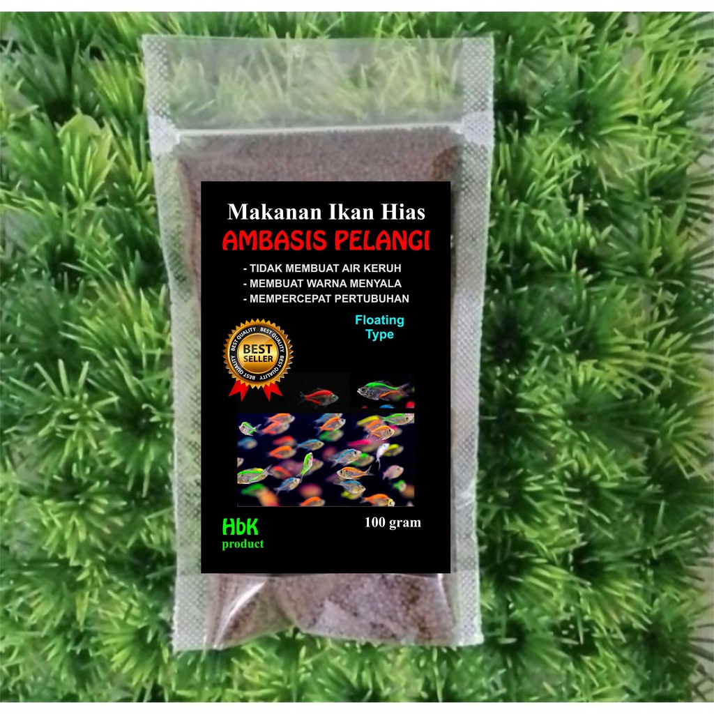 (HBK) PELET IKAN KACA/PAKAN IKAN HIAS KACA/ IKAN AMBASIS/IKAN PELANGI GLASSFISH (100 gr)