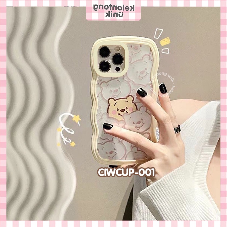 For iPhone - Pooh 2in1 Pastel Wavy Case