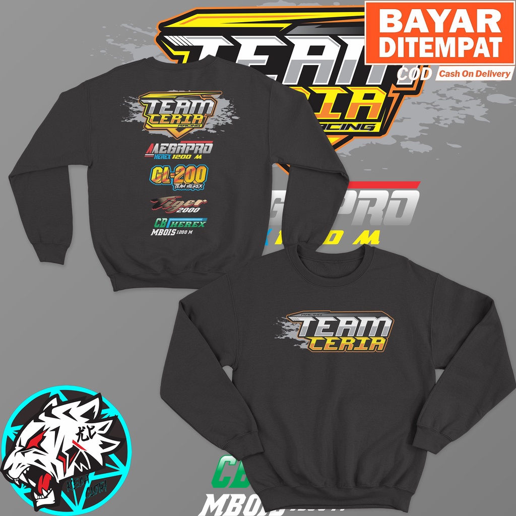 JAKET SWEATER RACING TEAM CERIA MEGAPRO GL CB TIGER BIG SIZE JUMBO SWEATER HEREX TEAM CERIA COWOK CE