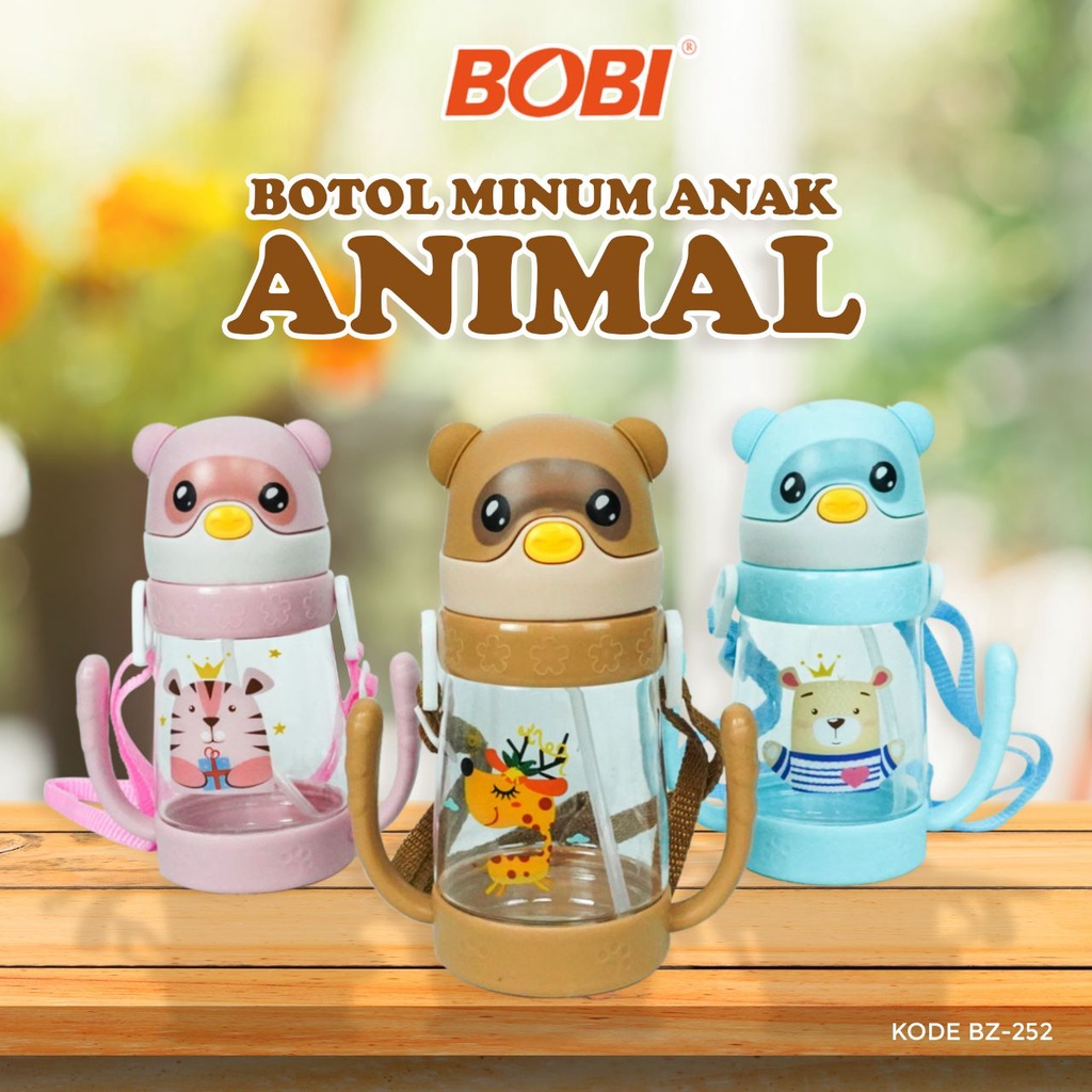 Botol Air Minum Anak Motif Animal 380Ml // Botol Minum Anak Kode BZ-252 Warna Random