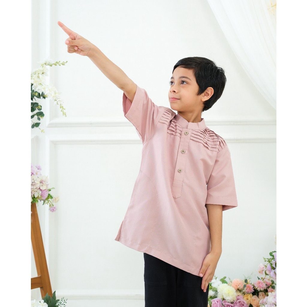 Faaz Kemko - Kemeja Koko Kids Lengan Pendek Stylish by Riskirich