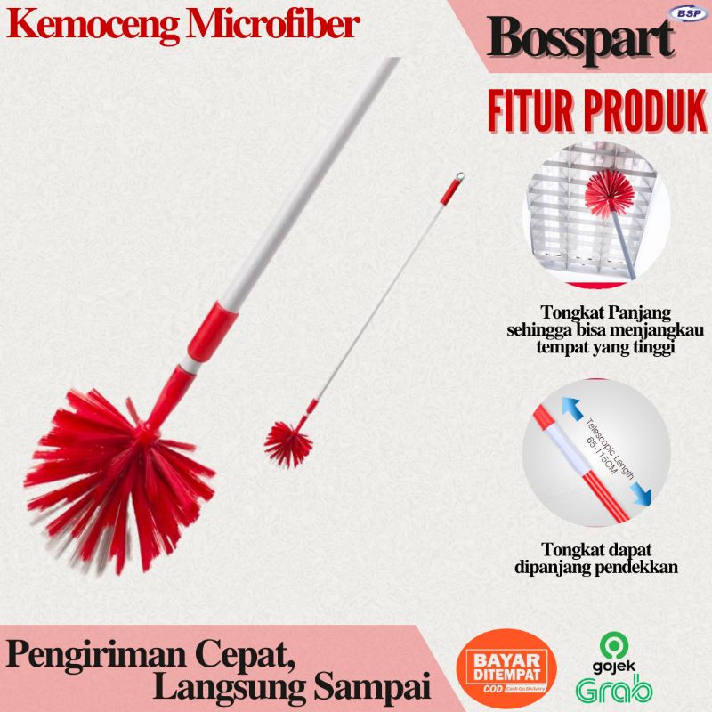 LIAO Kemoceng PP dengan Gagang Extend Microfiber Duster Serbaguna (F130040)