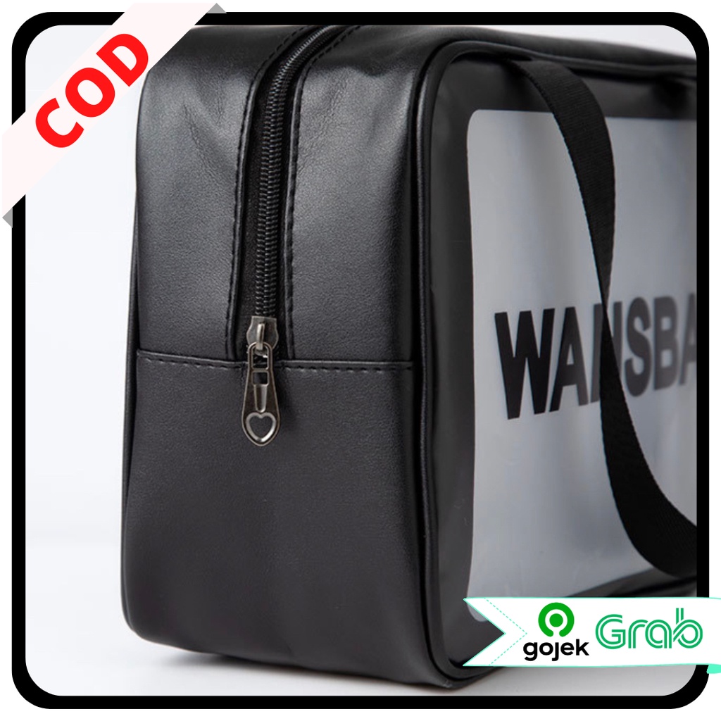 KAISSO - TAS KOSMETIK WASHBAG POUCH MAKEUP TRANSPARAN / TAS KOSMETIK WASHBAG WATERPROOF / TRAVEL POUCH MAKEUP ORGANIZER