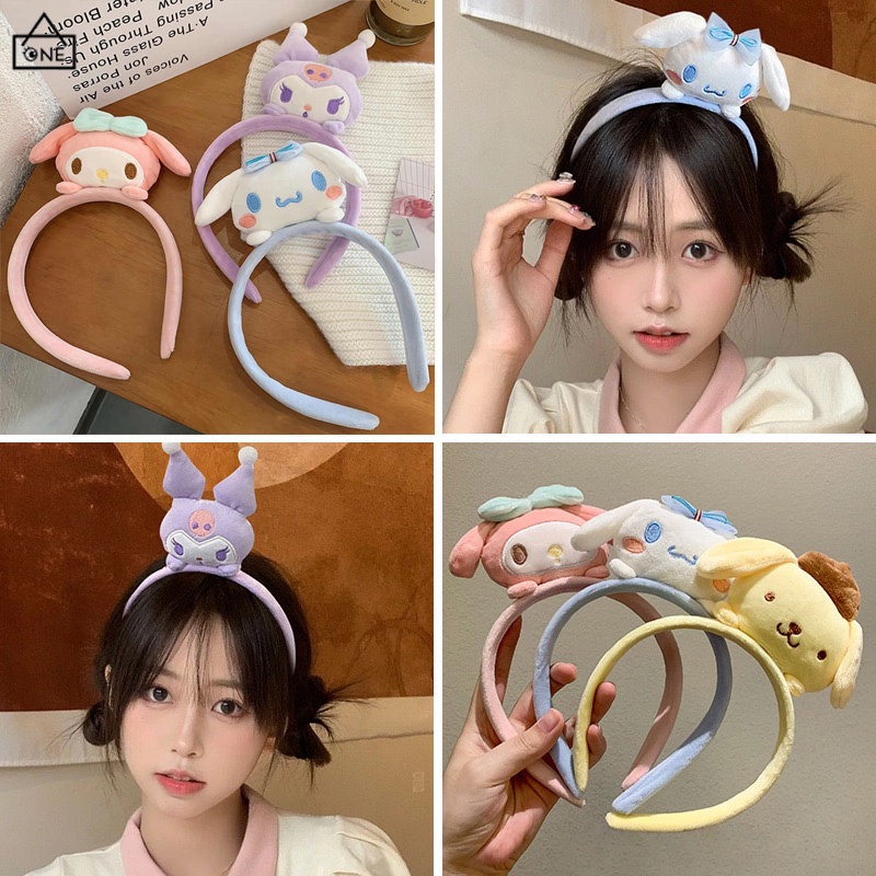 Bando Sanrio Lucu Kartun Korea/ Bando lotso Kuromi Headband Bandana Ikat Kepala Cuci Muka Wanita Mewah Import Hiasan Kepala