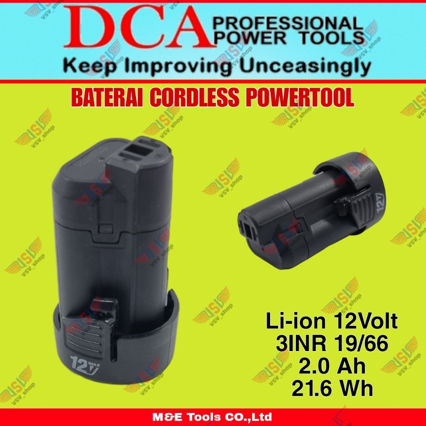 DCA Lithium Battery Cordless 12Volt Li-ion Baterai Cadangan Powertool DCA ADJZ1202