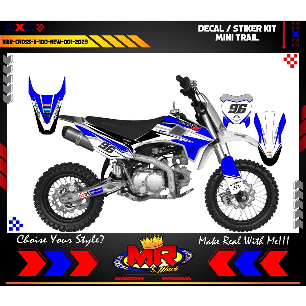 Decal Kit Mini Trail Stiker Motor Viar Cross X 100 New Wrapping Design