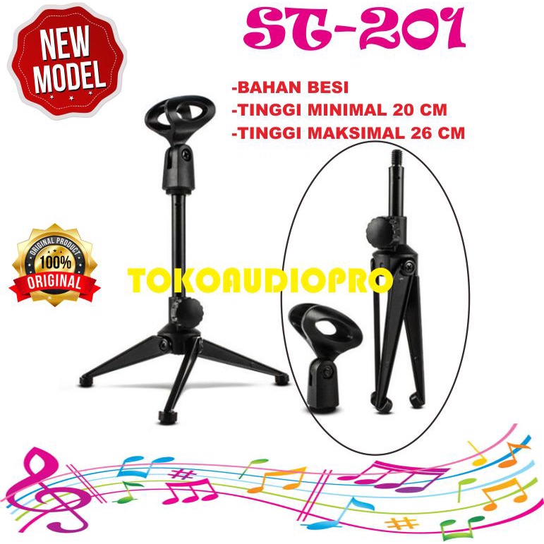 Stand Mic Meja Tripod Stand Mic Pendek Kaki 3