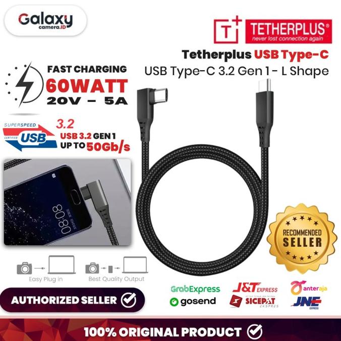 Tetherplus Usb 3.2 5Gbps Type A To Type C L Shape Ver 5 Meter