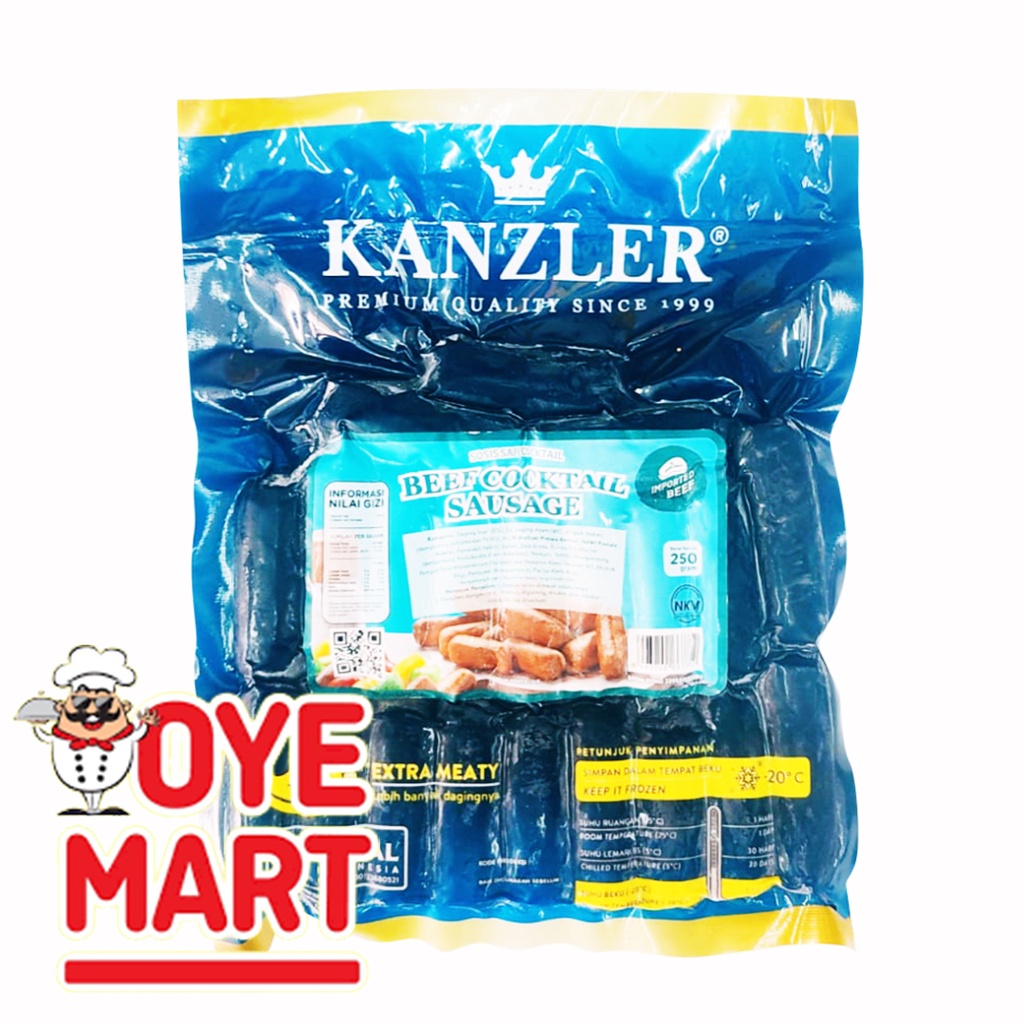 KANZLER BEEF COCKTAIL SAUSAGE 250GR SOSIS SAPI HARGA PROMO