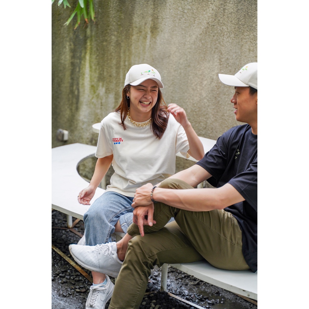 POH X HOOMAN - Sunflower Cap - Topi Baseball Broken White Unisex