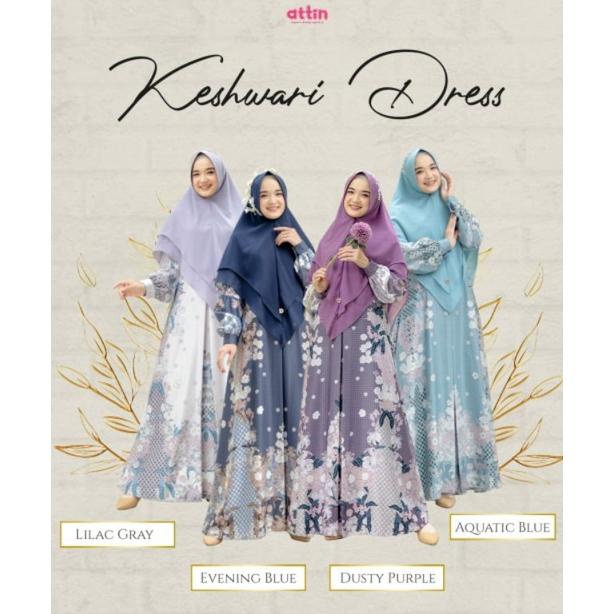 TERLARIS Gamis/Dress Busui Syari Bahan Deluxe Satin Keshwari By Attin Hijab Murah